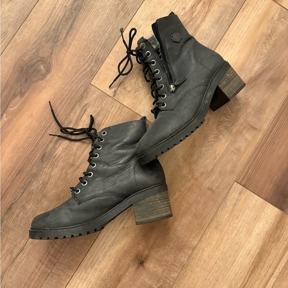 Harley-Davidson Black Lace-Up Boots for Women